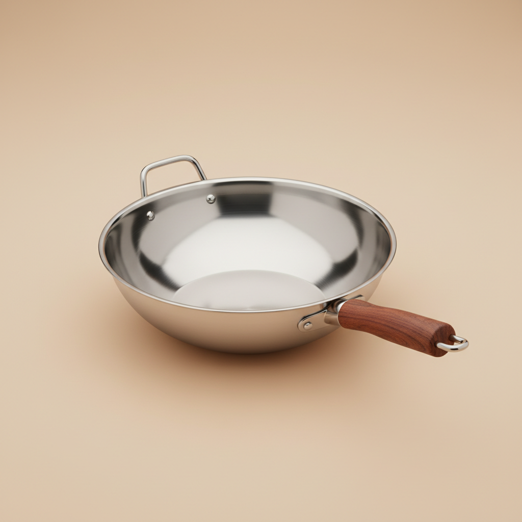 Carbon Steel Wok with Wooden Handle